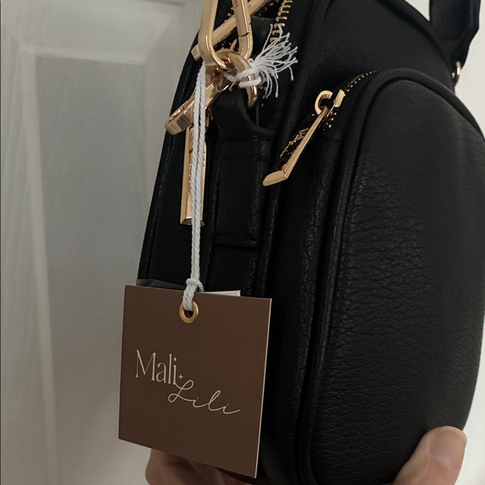 Mali+Lili Black Crossbody Bag with Patterned Strap - Picture 2 of 5